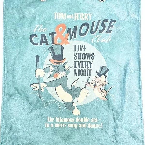 ターコイズカラーのトムとジェリー レトロポスタートート