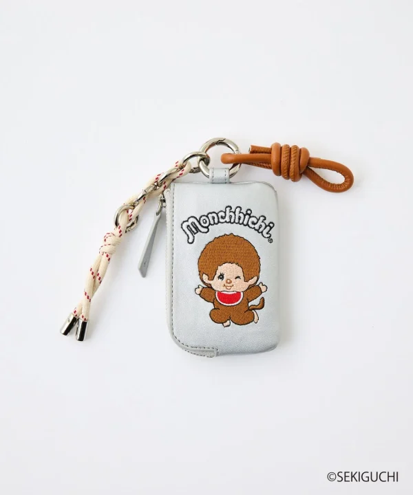 カードケースミニポーチ付きチャーム シルバー