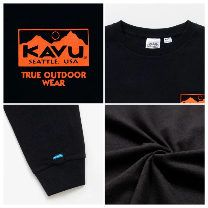 KAVUブランドの黒い長袖Tシャツ