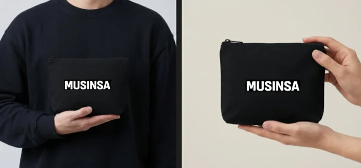 MUSINSAロゴ入りオリジナルポーチ