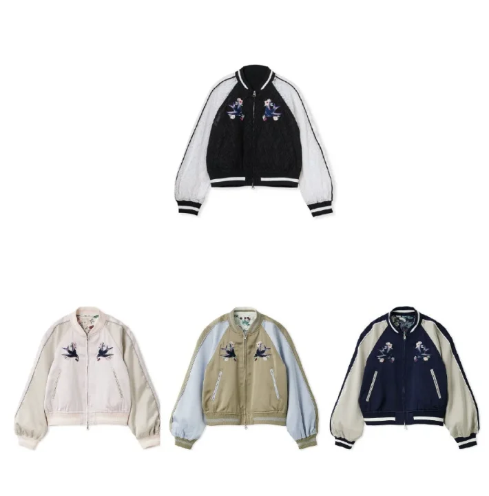 鳥の刺繍が特徴的なスカジャン