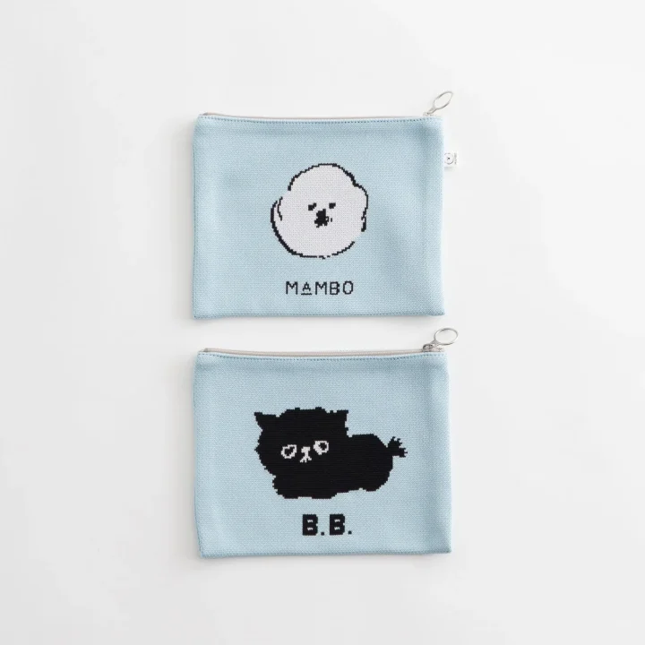 MAMBOとB.B.のニットポーチ