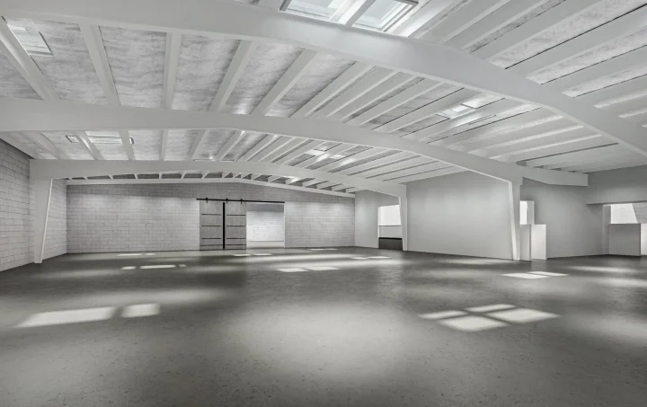 広々とした倉庫のような空間