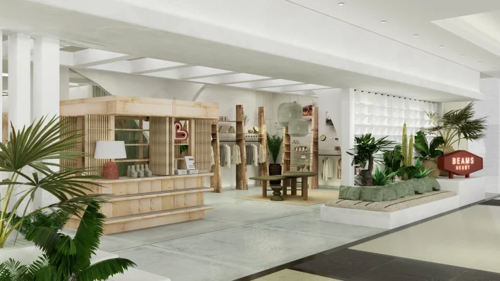 BEAMS HEARTのモダンな店内