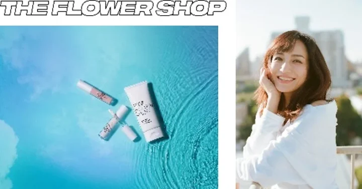 THE FLOWER SHOPのコスメと女性のポートレート