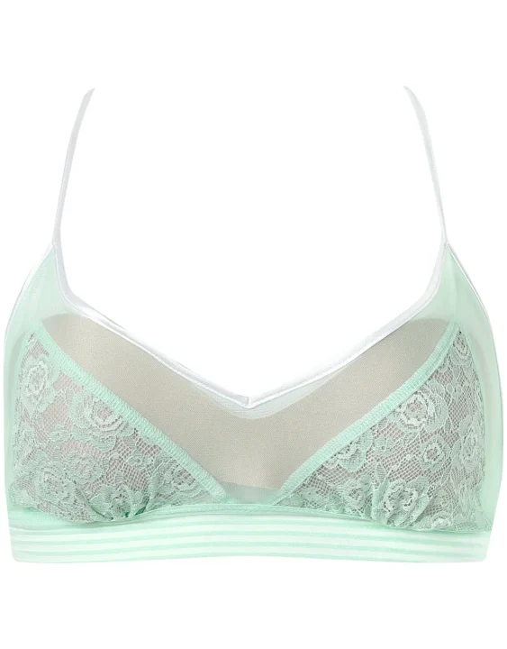 ミントグリーンのレースブラレット