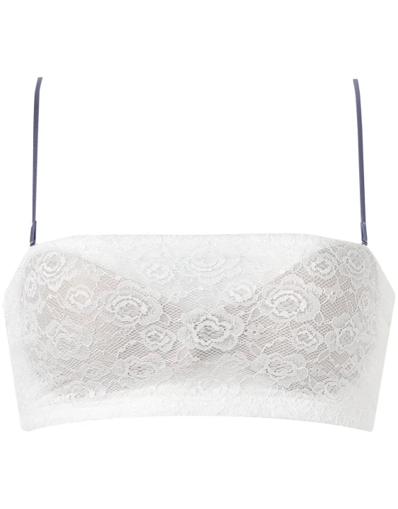 白いレースチューブトップブラジャー