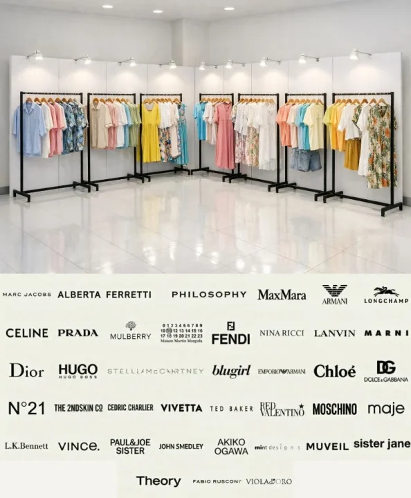 有名ファッションブランドのロゴと洋服