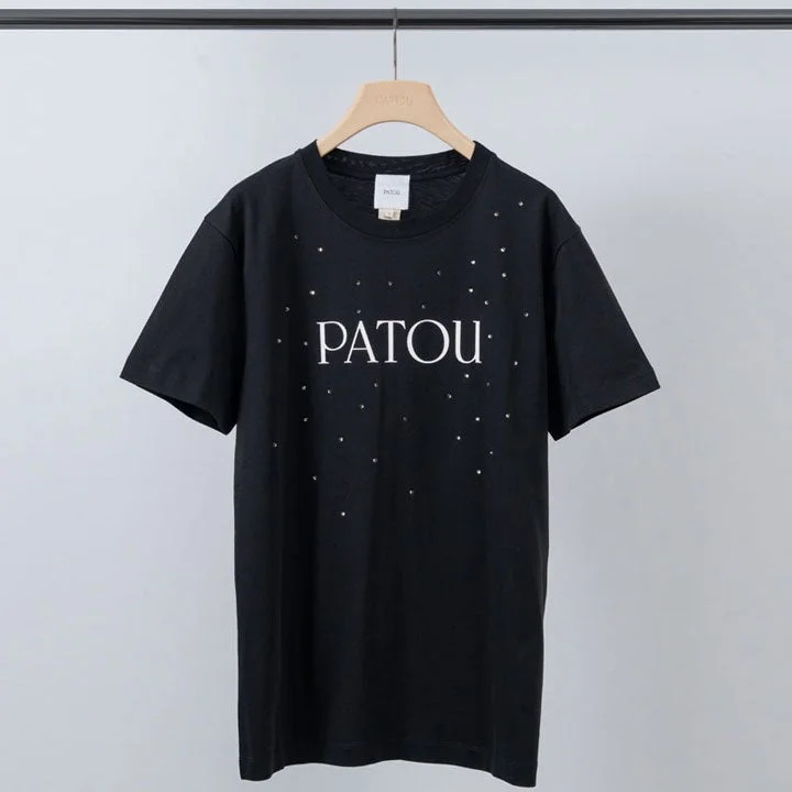 Rhinestone T-shirt 黒