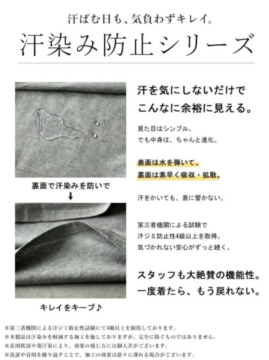 汗染み防止機能の説明