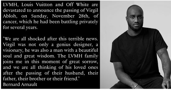 【訃報】ヴァージル・アブローが、がんのために41歳で急逝　「ルイ・ヴィトン」と「オフ-ホワイト」の支柱