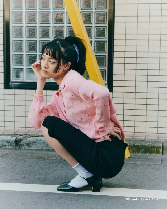 4.5cmスクエアセパレートパンプス着用イメージ