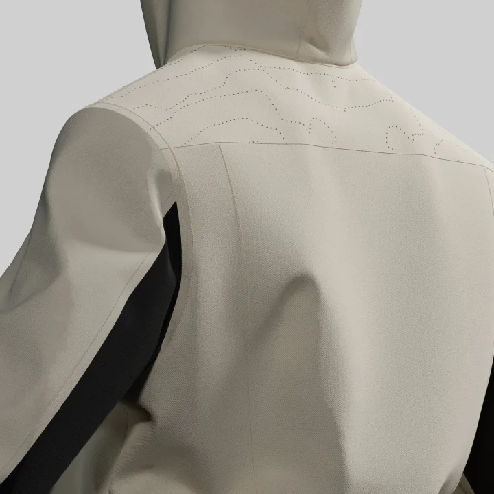 フーディー背面、穿孔パターン