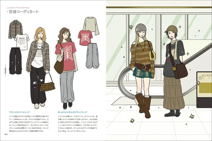 グランジスタイルなど様々なコーディネート