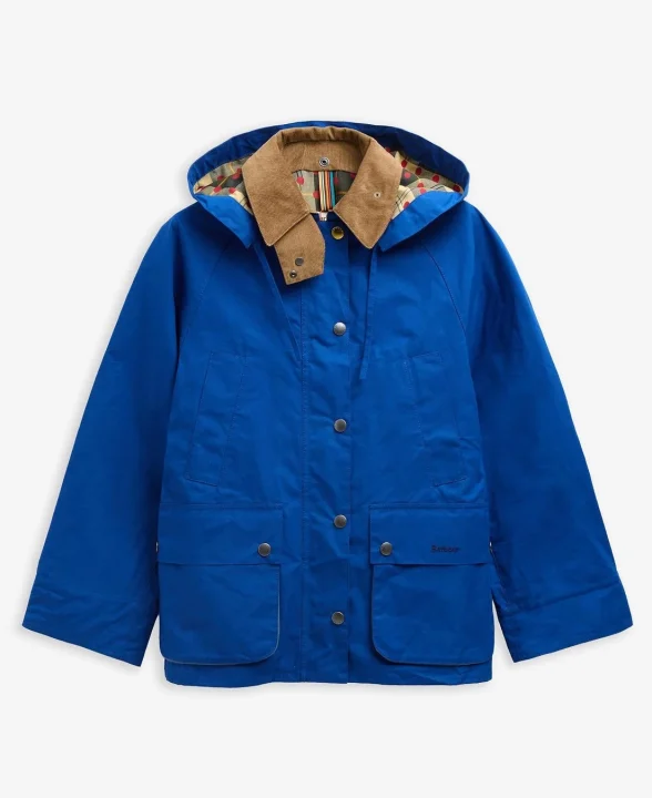 ブルーのフーデッドジャケット