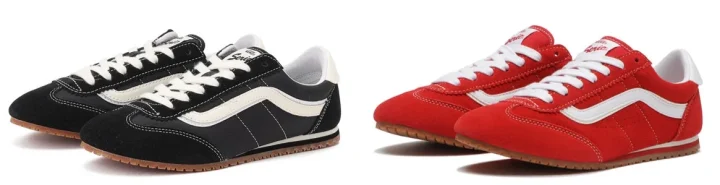 VANS SUPER LOWPROの黒と赤のモデル