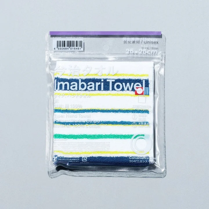 今治タオルハンカチ マリンボーダーのパッケージ