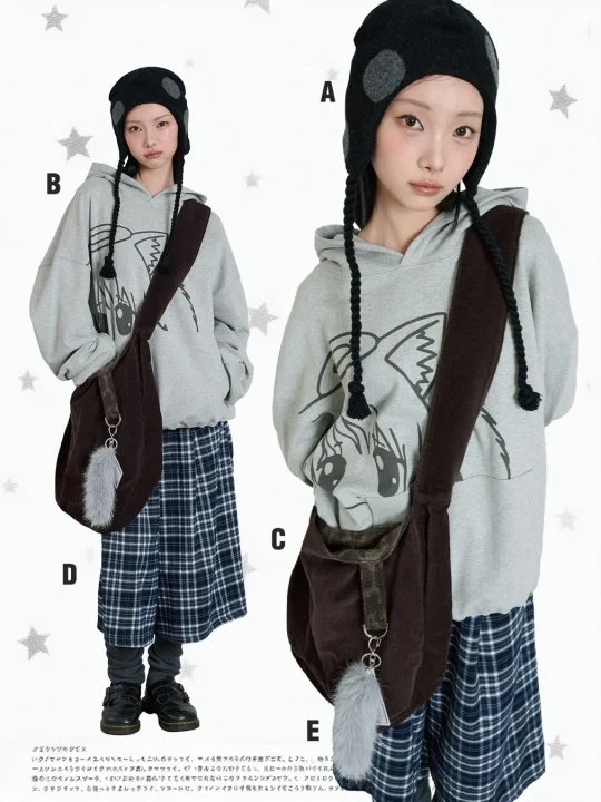 カジュアルなストリートファッションの女性