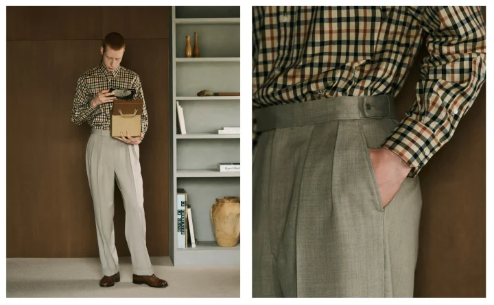 DAKS TOP Trousers - Wool Gaberdine