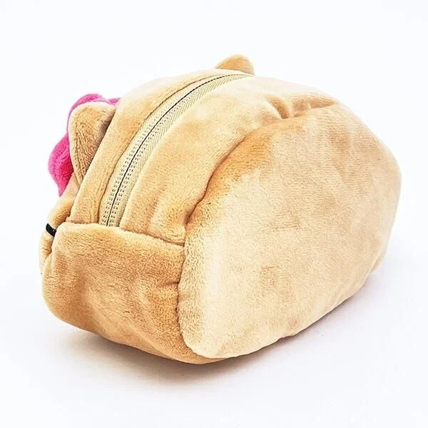 薄茶色のふわふわしたポーチ