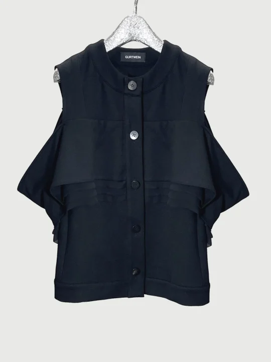 黒いノースリーブジャケット/ベスト