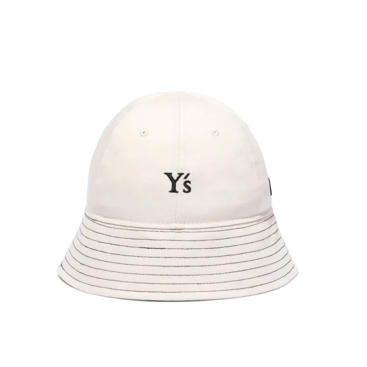 バケットハット,帽子,ファッション,アクセサリー,クリーム色,オフホワイト,Y's,ロゴ,ステッチ,カジュアル
