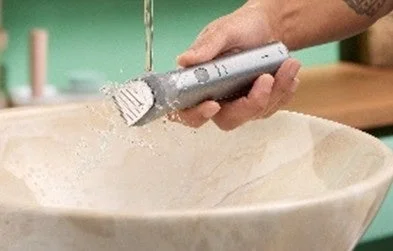 電動シェーバーの水洗い