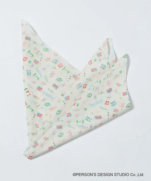 オフホワイトのガラスカーフ