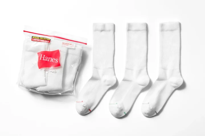 Hanes originals RIB SOCKS White