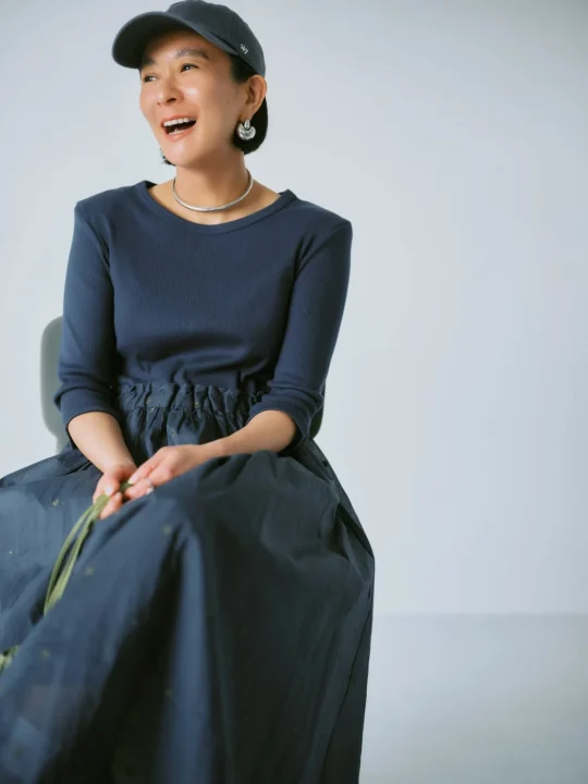 異素材コンビワンピース