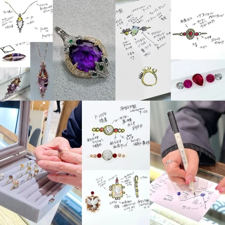 ジュエリーデザイン画・制作過程