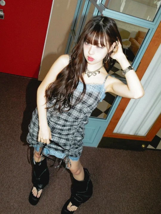 シャーリングキャミワンピース