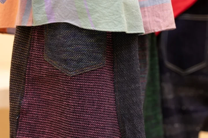 生地と衣類のクローズアップ