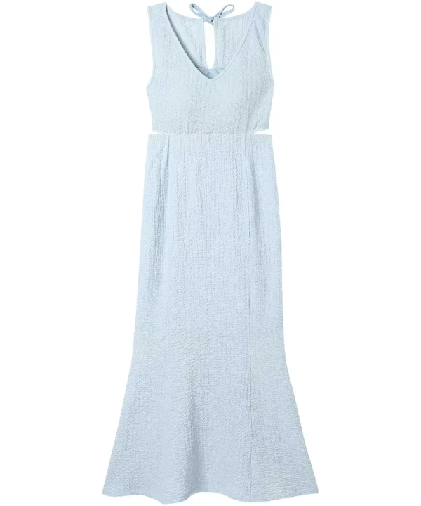 MERCURYDUO カップ付きサイドカットアウトマーメイドワンピース サックス