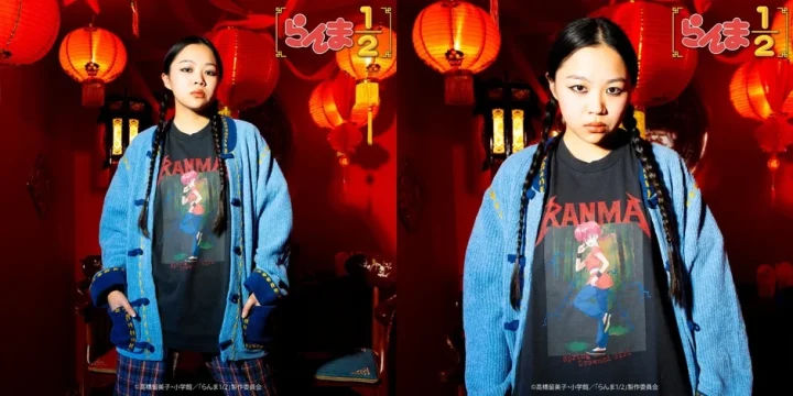 らんまTシャツ着用