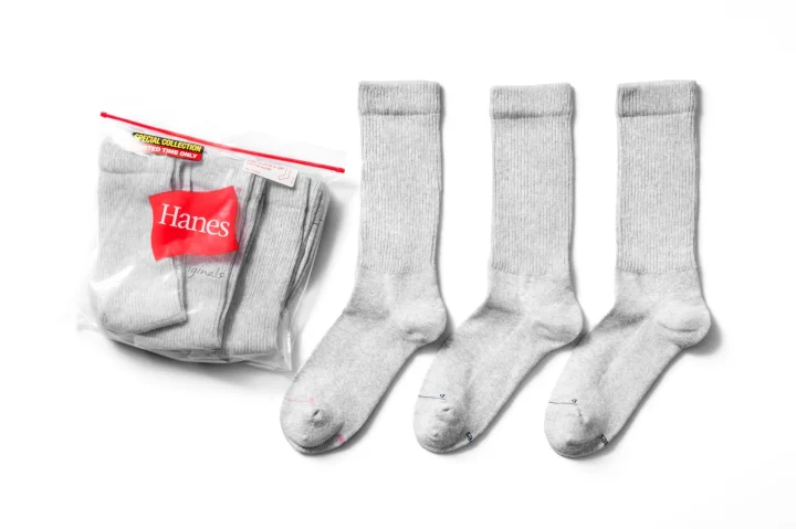 Hanes Originals RIB SOCKS Silver Gray