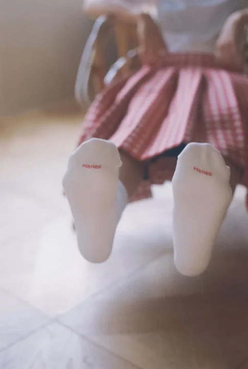 Hanes White Socks with Red Skirt