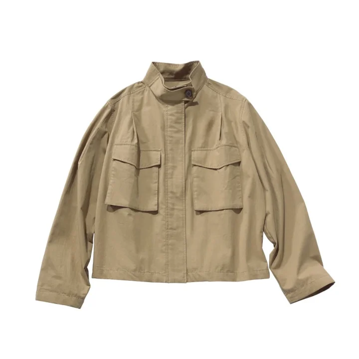 オーガニックコットンスタンドカラーブルゾン