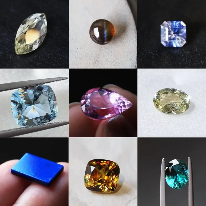 カラーストーンのコラージュ