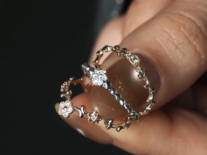 Natureシリーズの重ね付けリング