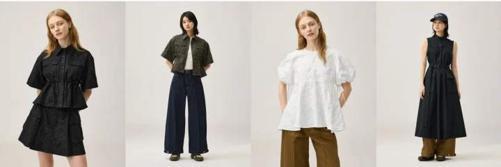 多様なカジュアルファッションを着こなす女性モデルたち