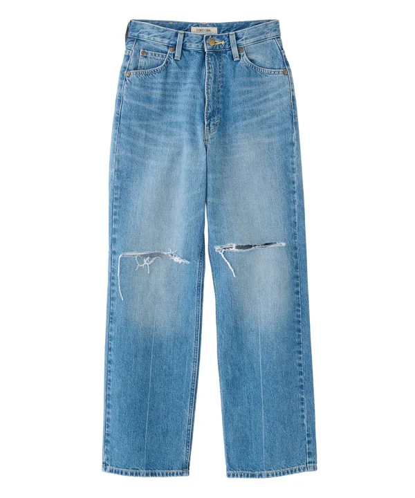 COCO DEAL/Lee ニースリットストレートデニムパンツ ライトブルー