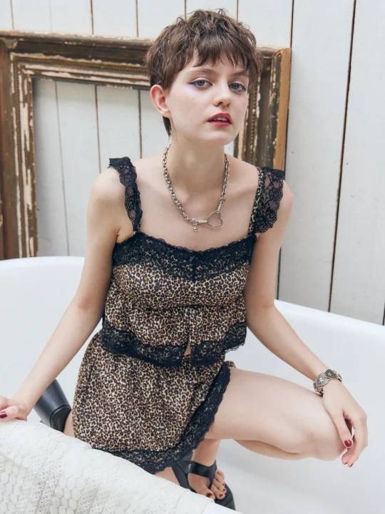 ランジェリーキャミスイムウェア ブラウン