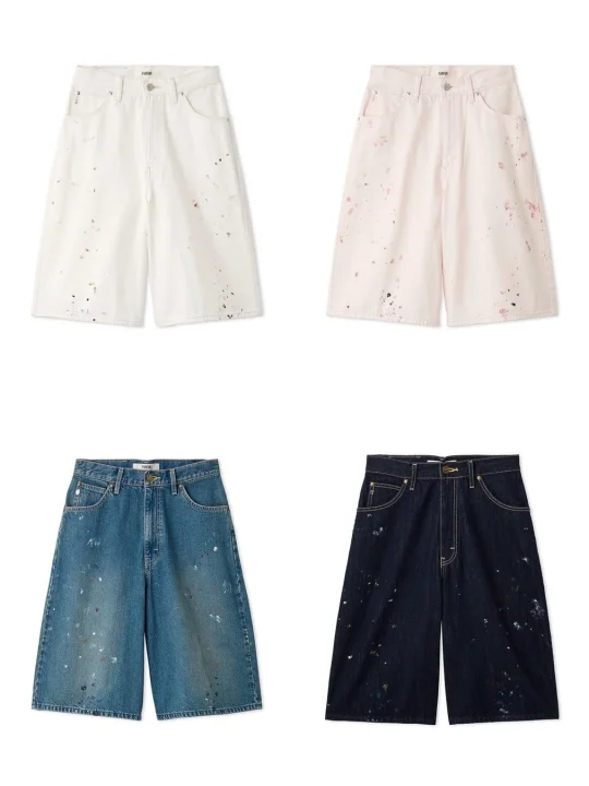 Leeコラボペイントデニムハーフパンツ4色展開