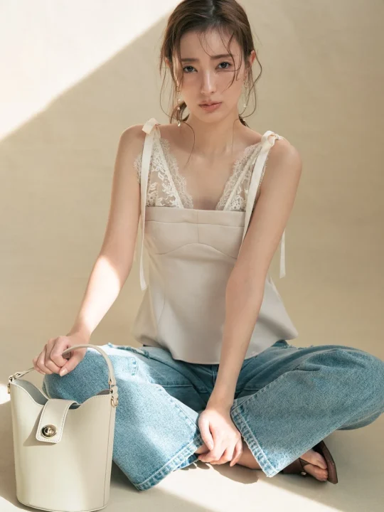 Bustier Pants Pierced earrings Bag Shoes