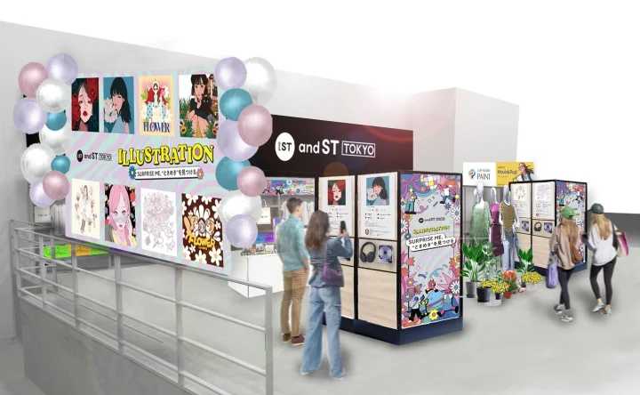 イラストレーションの展示販売を行うポップアップストアの様子