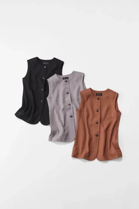 クルーネックジレ