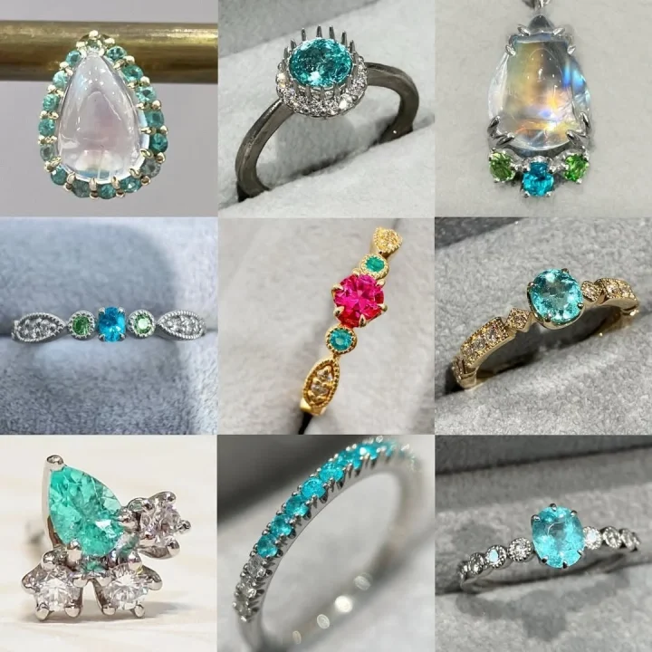 パライバトルマリンなど9種類のジュエリー