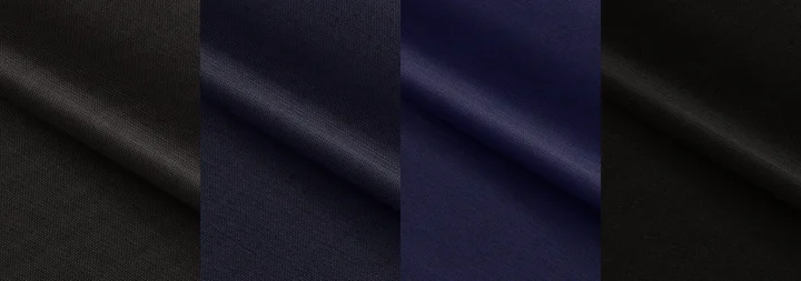 黒と紺色の異なる2種類の生地見本