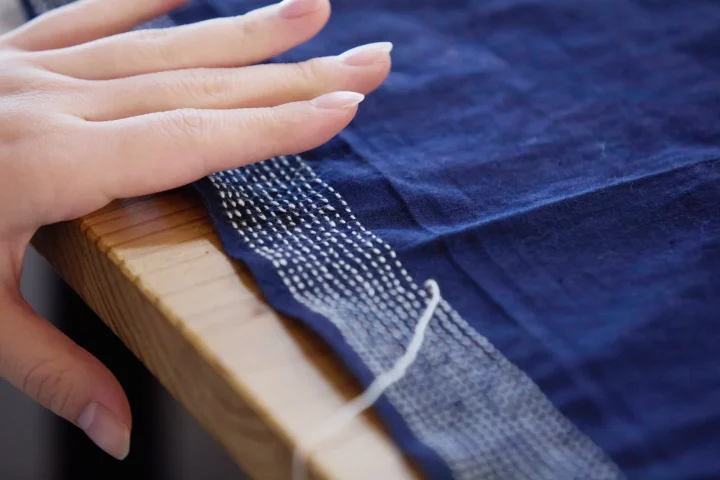 手縫いの刺し子布